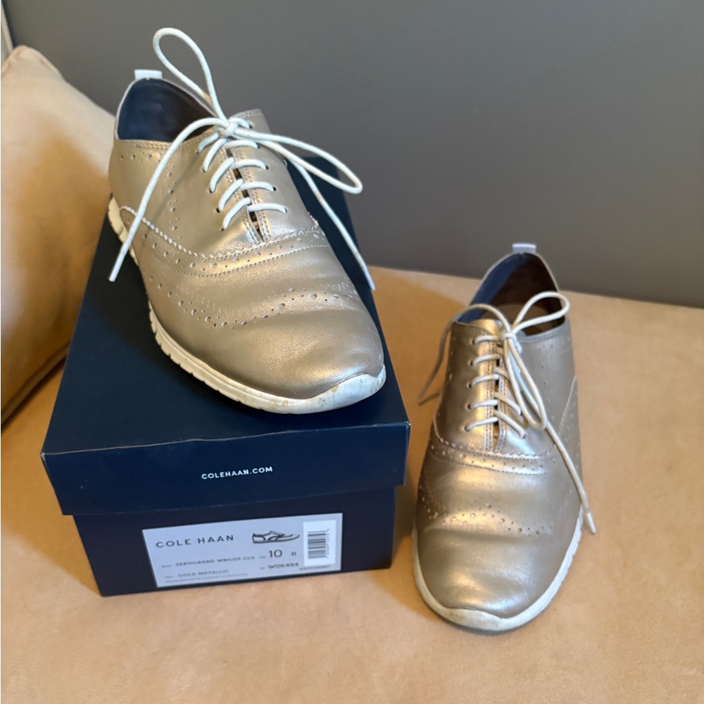 Cole Haan Zerogrand Gold Metallic Sneakers